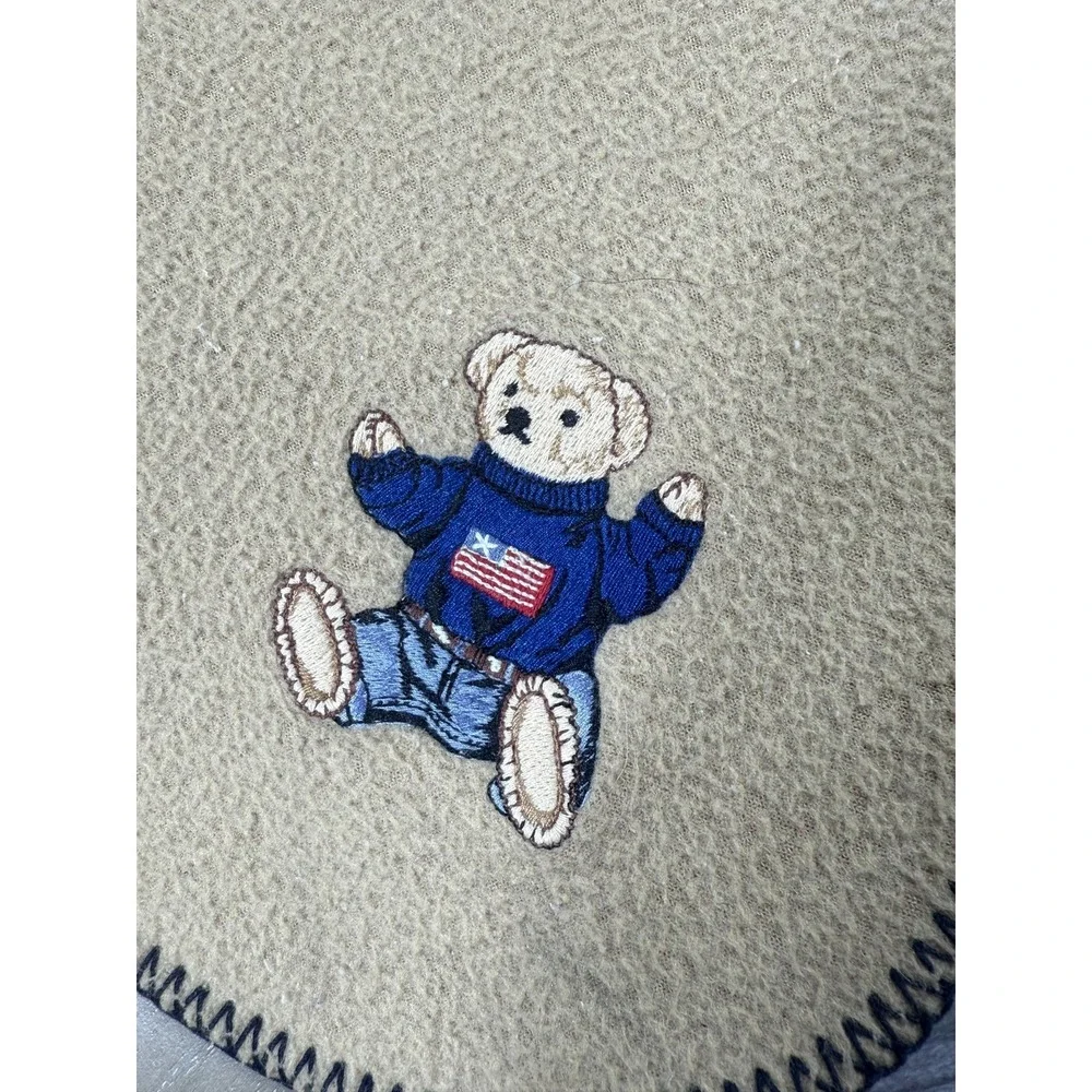 Ralph Lauren Polo Bear Throw‎ Blanket Fleece Made USA Baby Child 44x29 Teddy RL